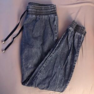 Acid Wash Denim Joggers